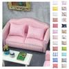 Pretend Play 1:6/1:12 Dollhouse Furniture Soft Simulation Plaid Pillow  Kids/Children/Toddler