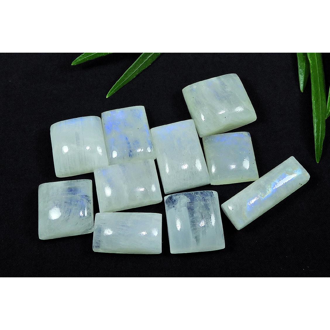 

200Cts. Natural Blue Moonstone Cabochon Loose Gemstone 10 Pcs Lot RQ-3111