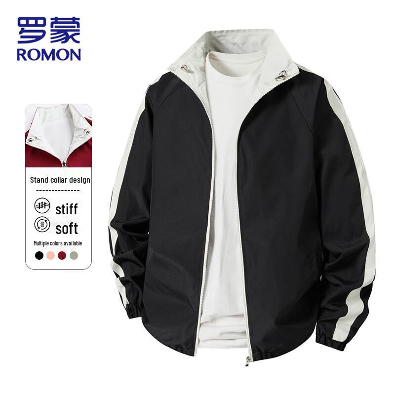 ROMON Men's Reversible Stand-Collar Casual Jacket