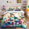 Colorful Butterfly and Flowers. Bedding Sets Duvet Cover Sets Duvet Covers Pillowcases(1* Duvet Cover 2* Pillowcases Without Duvet Insert)