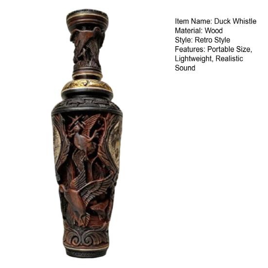 Handmade Hunting Duck Call Whistle Portable Lightweight Hand-Carved Wooden Realistic Sound Outdoor Waterfowl Crow Bird Animal Caller
