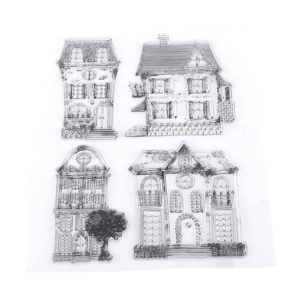 Scrapbook Photo Cards Rubber Stamp Clear Transparent Stamps House