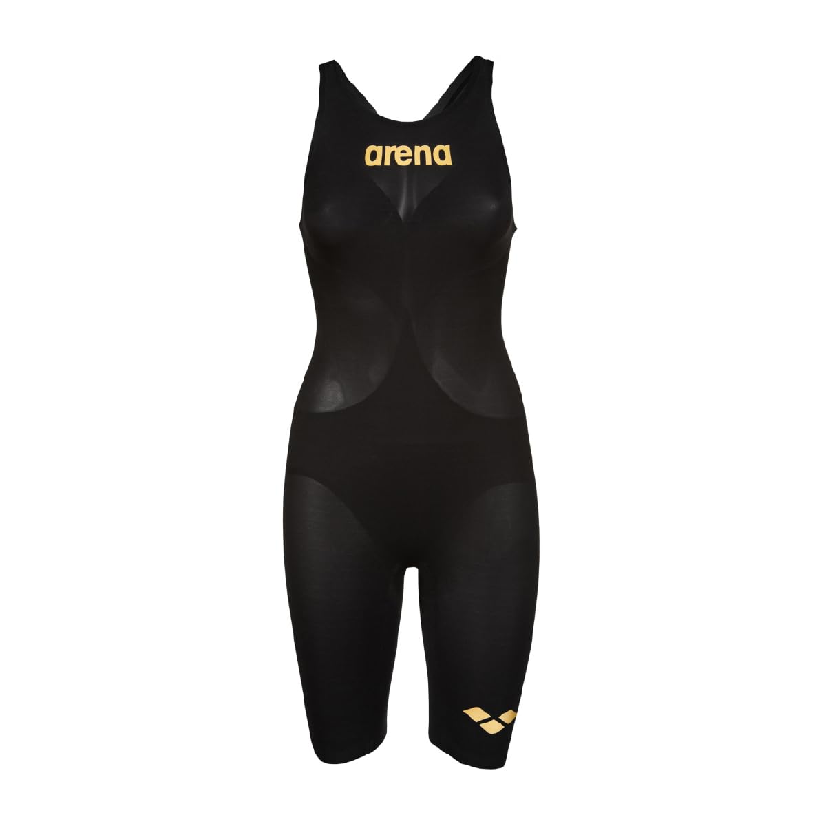 

Swimsuit Half Spats Open Back Black x Black x Gold L [Arena] Women s (BKBG)