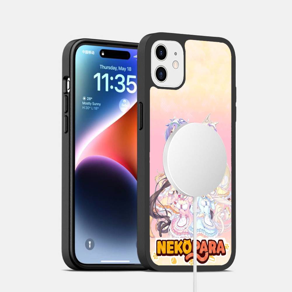 N-NekoparaS Anime cute For Magsafe Case for iPhone 17 16 Pro Max 15 14 Plus 13 12 11 Wireless Charging Phone Cover