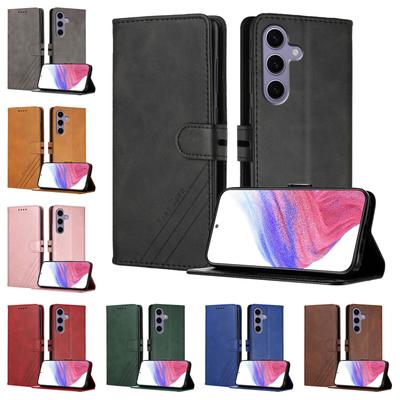 Magnetické kožené pouzdro peněženka pro Samsung Galaxy S25 S24 S23 S22 S21 S20 Ultra Plus FE | Vyklápěcí kryt na telefon se slotem na karty 8 barev