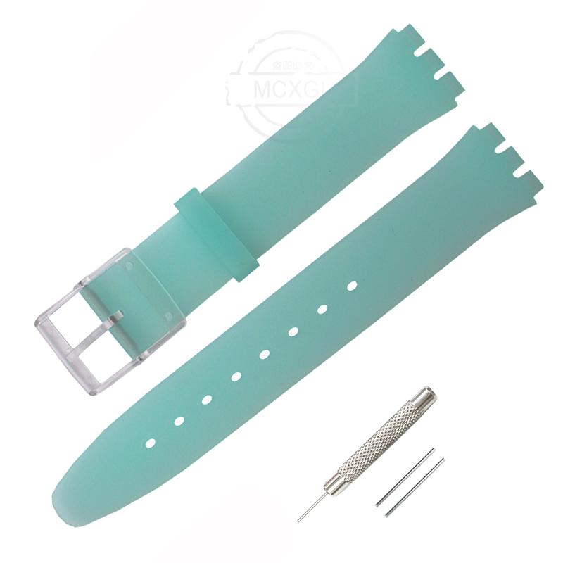Silikonový řemínek pro Swatch SFS103 SFV107 SFN120 SFK397 SFK360 SFK361 Pásek na hodinky 16mm Dámský náramek Vodotěsné doplňky k hodinkám