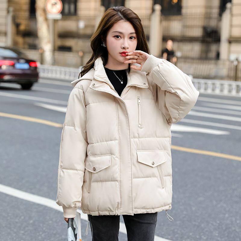 Casual and Warm Women's Down Cotton Jacket Winter Bread Coat for Korean Students