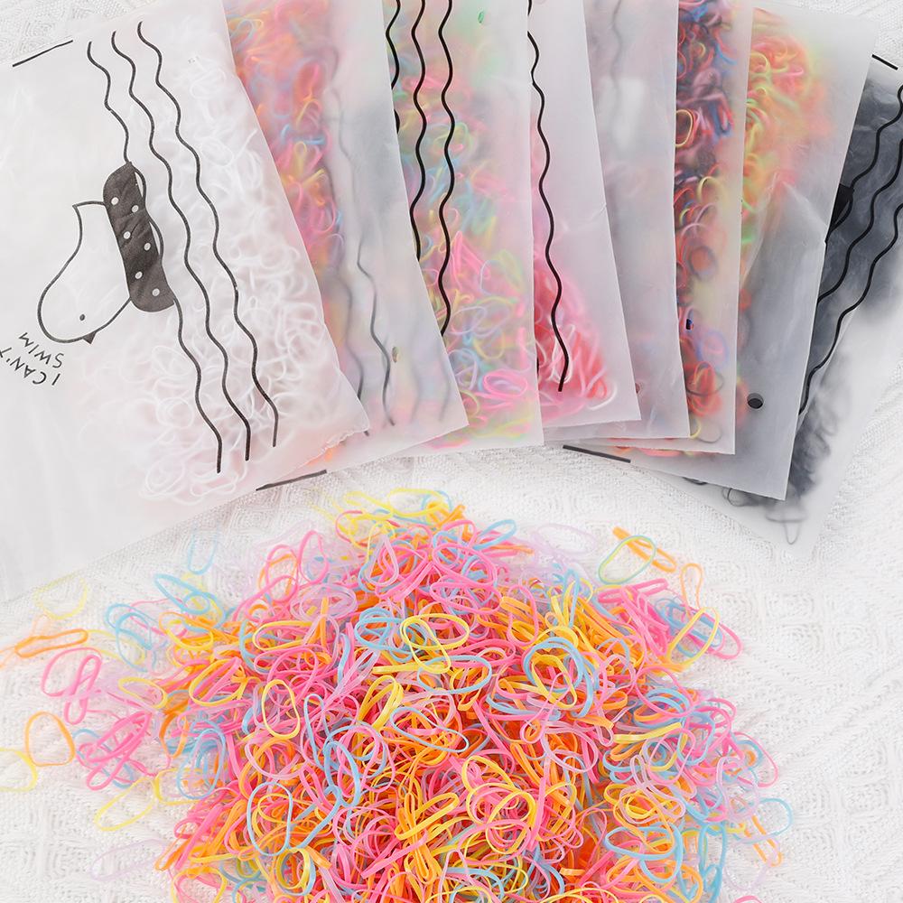 1000 Pieces Cute Baby Disposable Rubber Band Candy Color Hair Rope Children Accessories Girls Mini Elastic Hair Bands for Kids