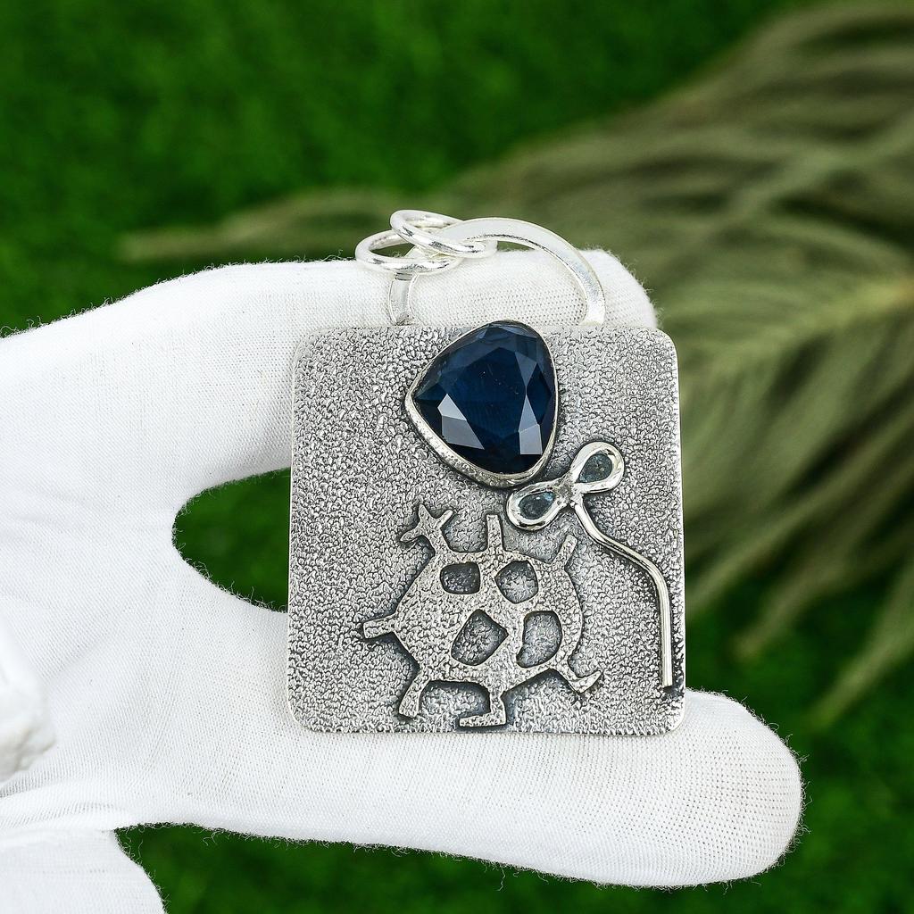 Sisters Day Sale Indicolite Gemstone Bezel Wife Pendant Jewelry Sterling Silver