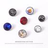 5pcs High-End Glass Colored Rhinestone Buckle Shirt Shirt Cardigan Sweater Button Round Versatile Small Fragrant Decorative Button