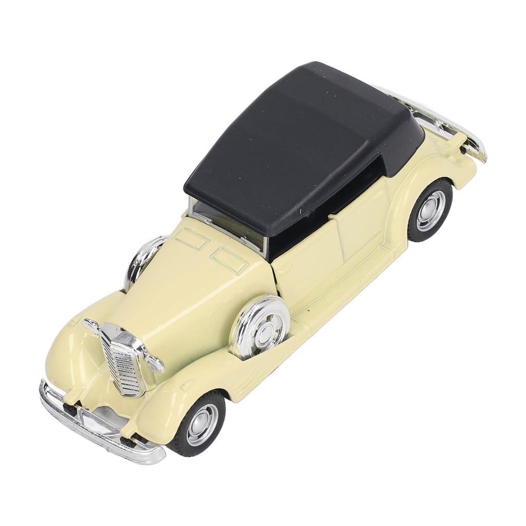 1:32 Classic Car Model Alloy Vintage Toy Open Doors Model Antique Pullback Car Toy Beige