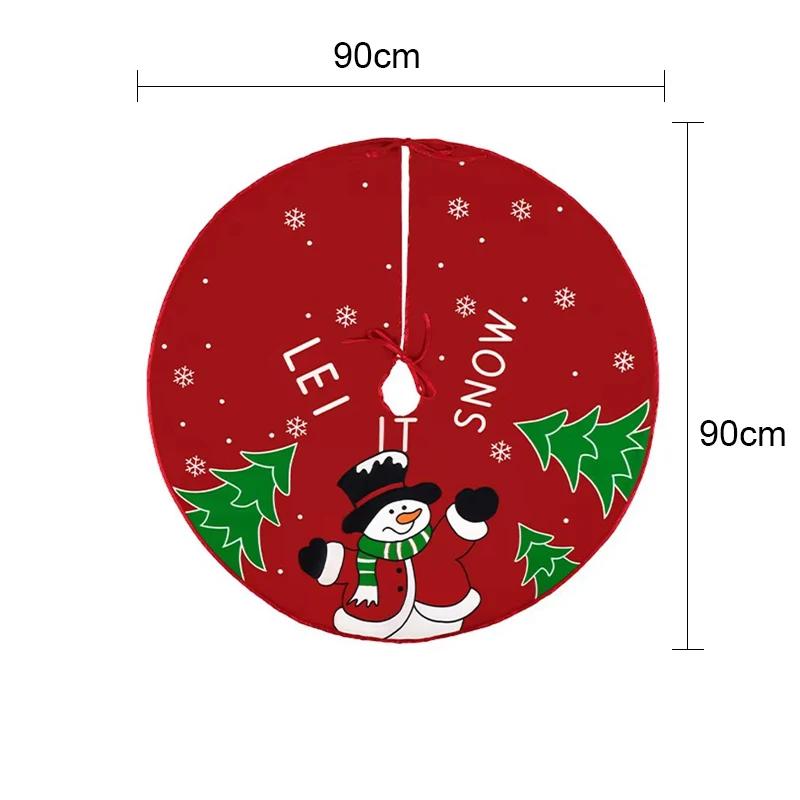 90/60cm Cartoon Christmas Tree Skirt Crafts Tree Surround Base Set Merry Christmas Decorations for Home Xmas Ornaments Navidad