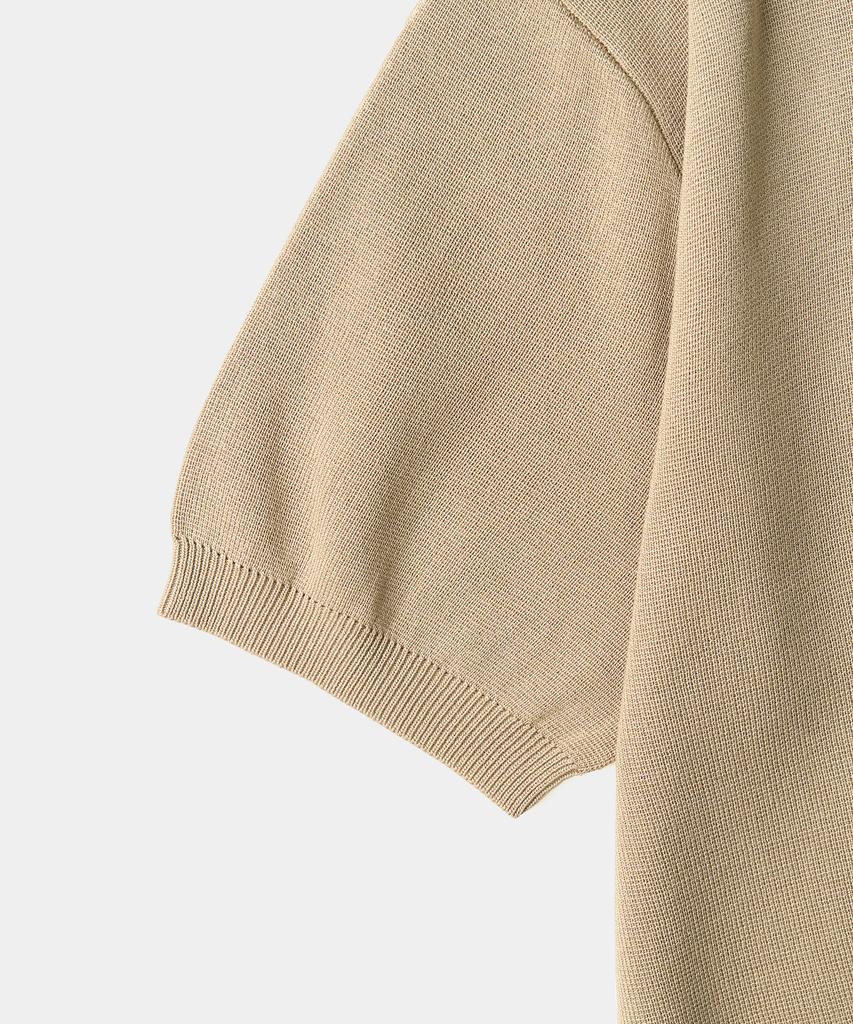 Excontainer Essential Collar Half Knit Cardigan (Beige)