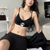 Vintage Dopamine Sports Style Underwear Women's Summer Sexy Thin Small Breasts Gather Triangle Cup Bra Cover