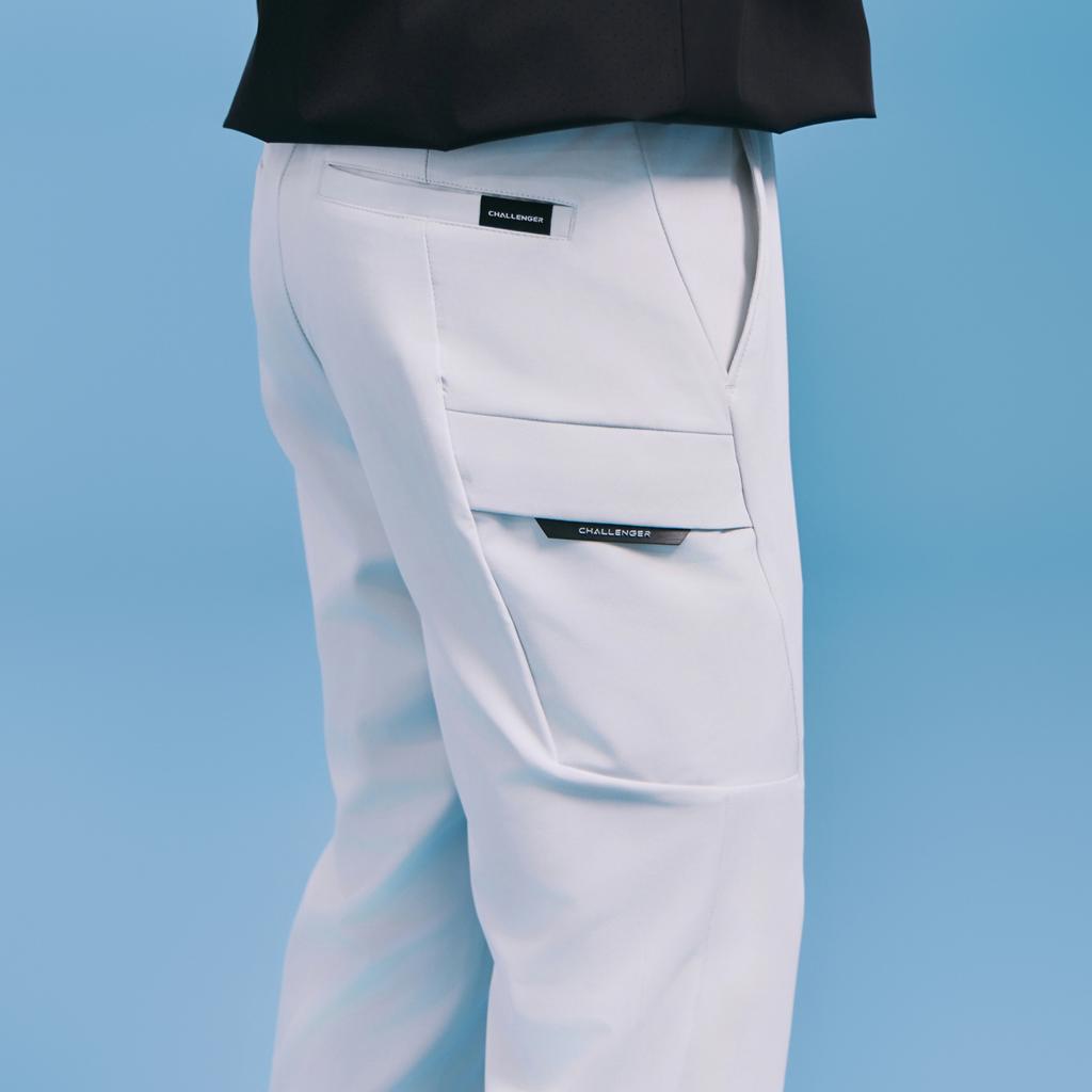 CHALLENGER Men'S Stretch Nylon Simple Cargo Pants Light Grey