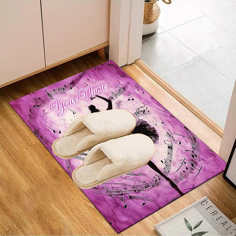 1PC Custom Name Dance Harmony Theme Floor Mat Ideal for Living Room, Game Rooms, Office, Bedroom,Floor Mat Playful Design