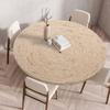 Wood Grain Round Tablecloth Fitted Table Cover with Elastic Edge Rustic Waterproof Table Protector