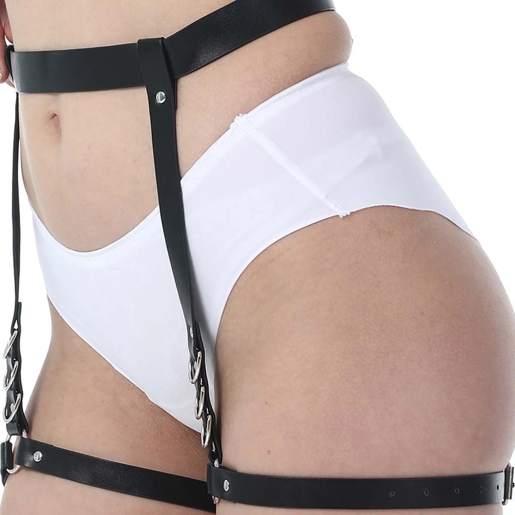 Leather Leg Harness And Butt Harness Daily Outfit Thigh Harness Belt Accessories For Party Dating Thigh Harness Belt