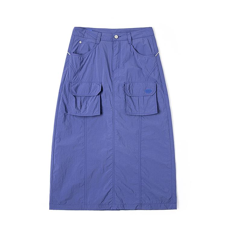 Lee SS25 Back Split Design Solid Color Cargo Skirt Women Skirts Blue Purple LWB009215207724A07961