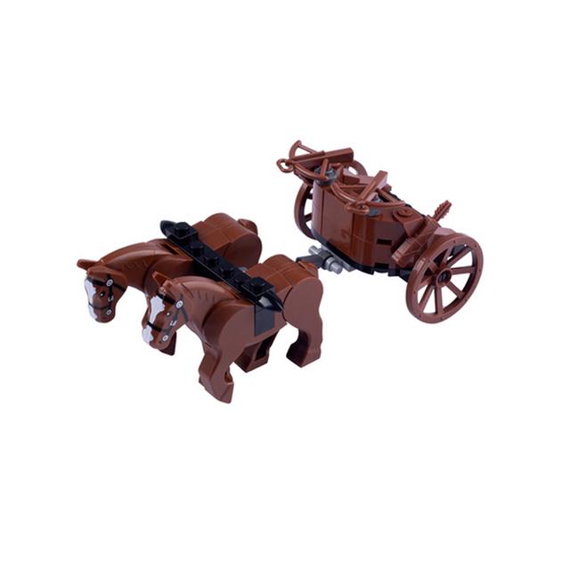 MOC Mittelalterliche Bausteine Zubehör Stadtmauer Piratenbar Segelboot Kokospalme Galgen Artillerie Ochsenkarren Ziegelstein Spielzeug Geschenk S007