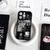 Black and White Life Fragments for iPhone17pormax Mobile Phone Case 14 Internet Celebrity 13/12 Japan and Korea 11 Soft Case 15
