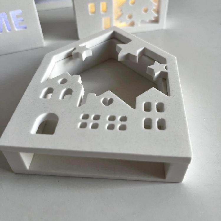 Ornament Mould Flexible Silicone Mold for Office Decoration 3D House Figurine Shaped Desktop Embellishment Making Molds