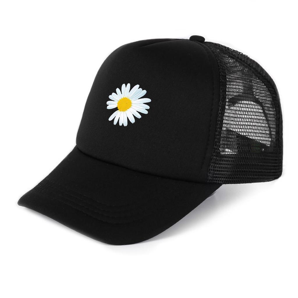 Daisy Printed Baseball Cap Adjustable Mesh Cap Sporting Trendy Slouchy Hip Hop Sports Hat for Gifts Golf Cycling Outdoor