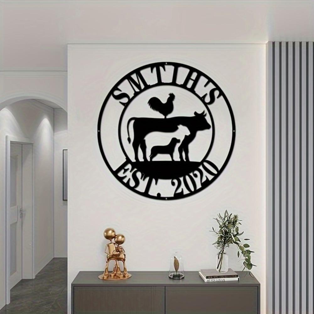 Metal Sign Farm Animals Cow Sheep Dog Rustic Wall Art Outdoor Decor for Joom