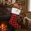 Christmas stocking with a checkered pattern for the fireplace, gifts, pendant, decoration, Christmas tree
