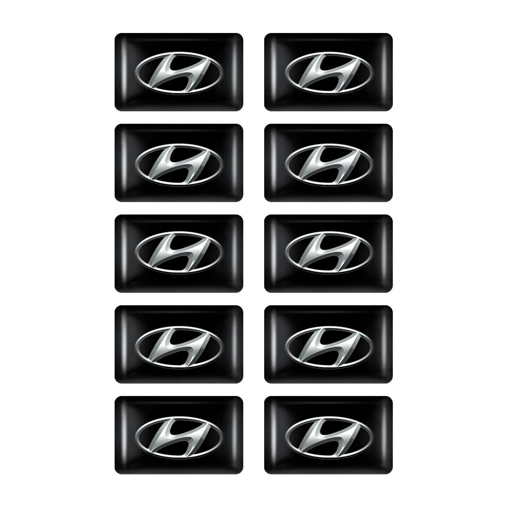 10pcs 3D Epoxy Stickers Car Steering Wheel Audio Decor Decals Accessories For HYUNDAI i20 i30 Tucson i10 ix35 i40 Azera GDI Kona PP18