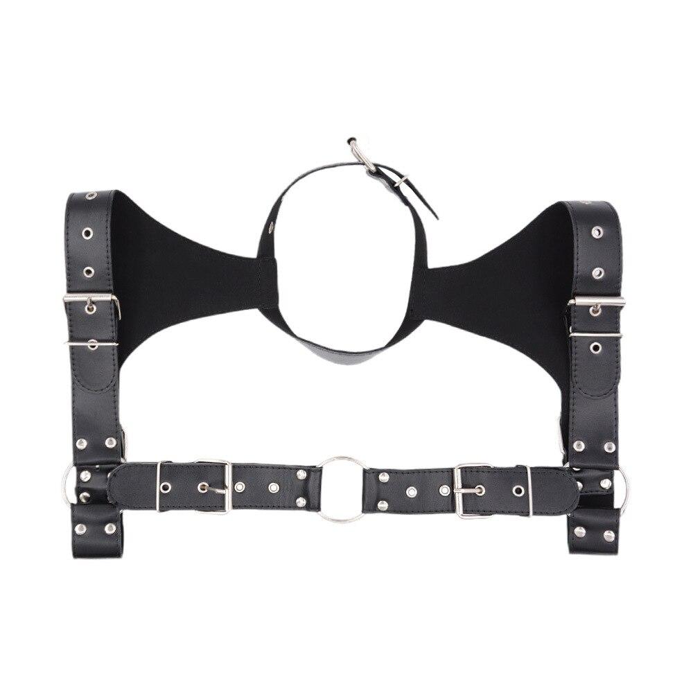 Men Bondage Leather Top Vests Sexy Clothes Costume Fetish   Cospaly Sissy Lingerie for Men Body Harness BDSM