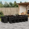 VidaXL Garden Dining Set 15 Pcs Cushions Black Braided Resin 3277998
