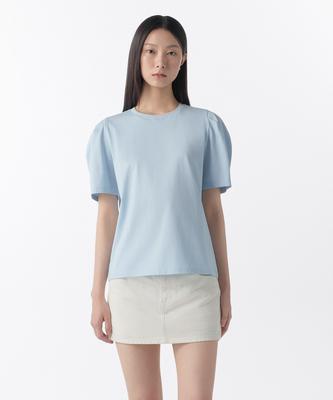 MUSINSA STANDARD WOMAN Women'S Silket Puff Sleeve T-Shirt [Sky Blue]