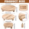 Sevenmye 3 Pcs Wood Plant Stand 8 Inch Round Potted Plant Stand Wooden Risers Pedestal Plants Pot Stool Decor Flower Pot Holder