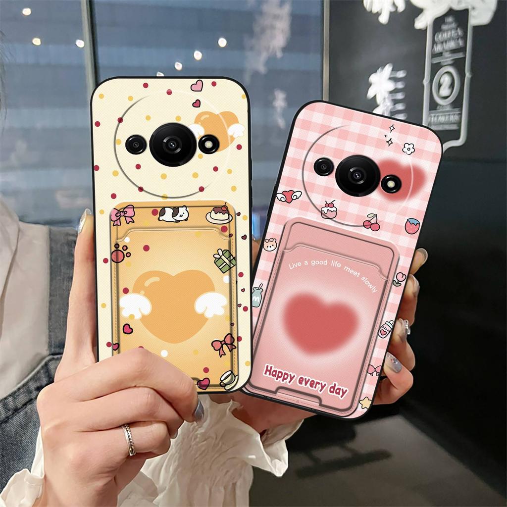 Card sleeve Full wrap Phone Case For Redmi A3 4G/A3X/Xiaomi POCO C61 4G Cover protective Anti-knock Back Cover TPU Cute