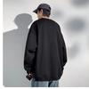 Breasted crew neck sweater men's spring and autumn 2025 new Hong Kong style loose senior sense large size youth jacket trendy brand