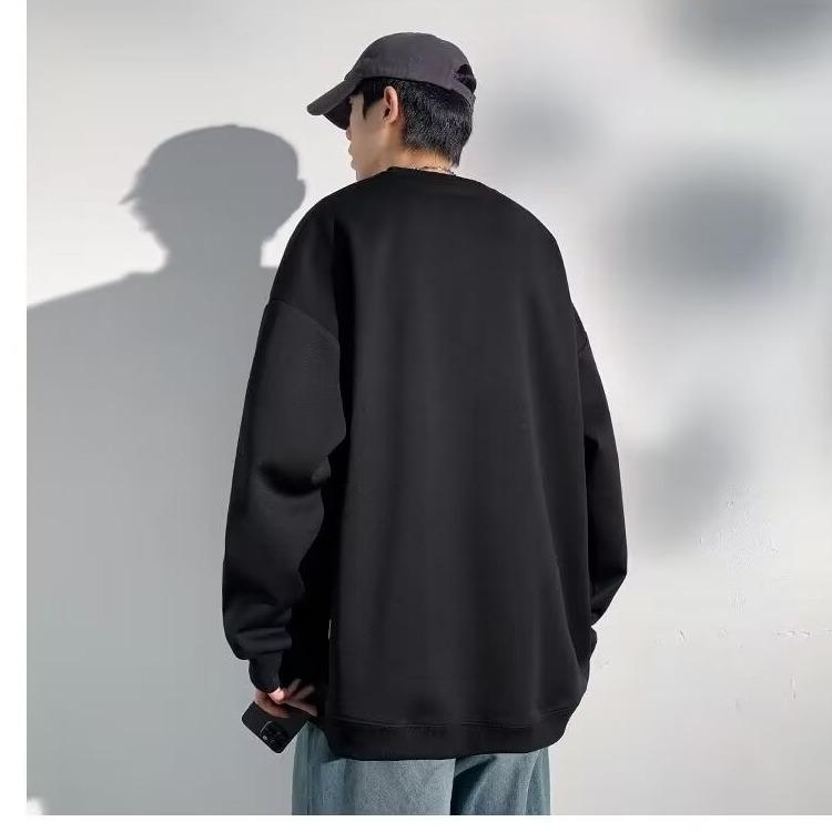 Breasted crew neck sweater men's spring and autumn 2025 new Hong Kong style loose senior sense large size youth jacket trendy brand