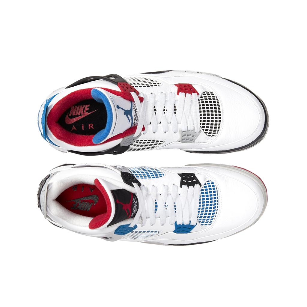Air Jordan 4 Retro SE What The 4 Men Sneakers White Military-Blue Fire-Red CI1184-146
