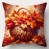 Home Decor Autumn Leaves & Basket Decorative Pillow Covers Pattern Cushion Cover Suitable For Sofa Bedroom Car Pillow Cover
