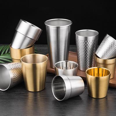 Stainless Steel Cold Water Drinks Stackable Cup Double-Wall Beer Anti-scalding Anti-fall Cups Milk MugsFor Kitchen Drinkware Bar