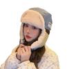 New Winter Lei Feng Hat for Women Plus Velvet Thickened Warm Ear Protection Hat Outdoor Northeast Cycling Cold Protection Versatile Cotton Hat