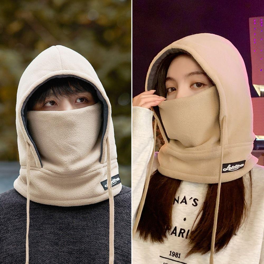 Fleece Face Mask Pullover Hat Winter Cap Cute Plush Scarf  Female/Girls
