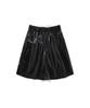 ERER Box-Pleat Faux Leather Shorts Black