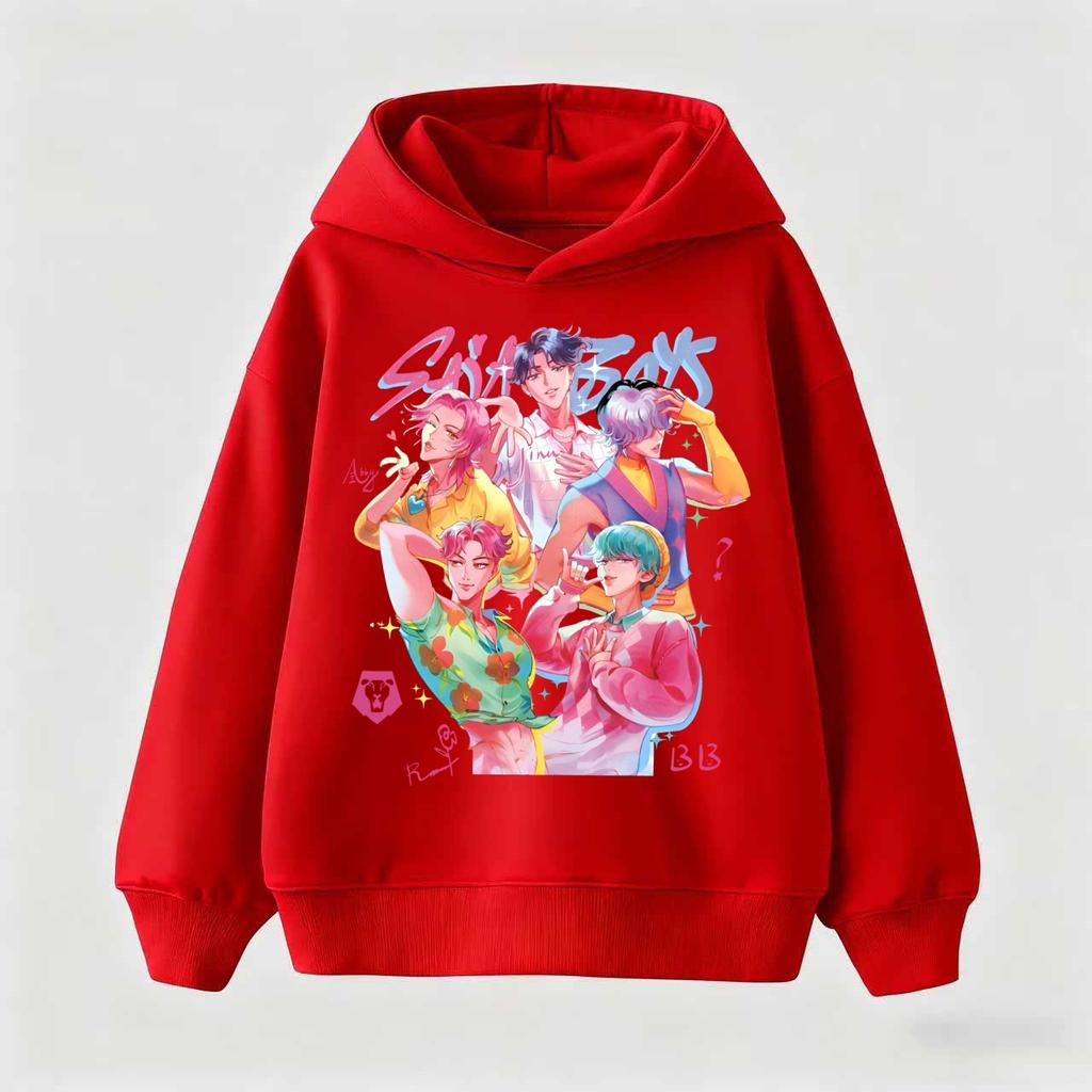 KPop Dämonenjäger Cartoon Mädchen Junge Kapuzenpullover Warm Kinder Koreanische Welle Mode Lässige Oberteile Freizeitkleidung