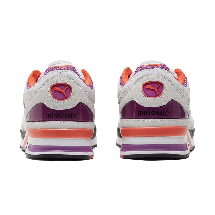 Puma Lightweight Comfortable Fabric Two-Layer Cowhide Non-Slip Wear-Resistant Low-Top Casual Running Shoes Unisex Sneakers White Purple 373555-03