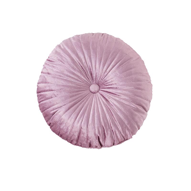 Nordic Quilted Pumpkin Throw Pillow - Solid Color Round Cushion for Living Room & Bay Window