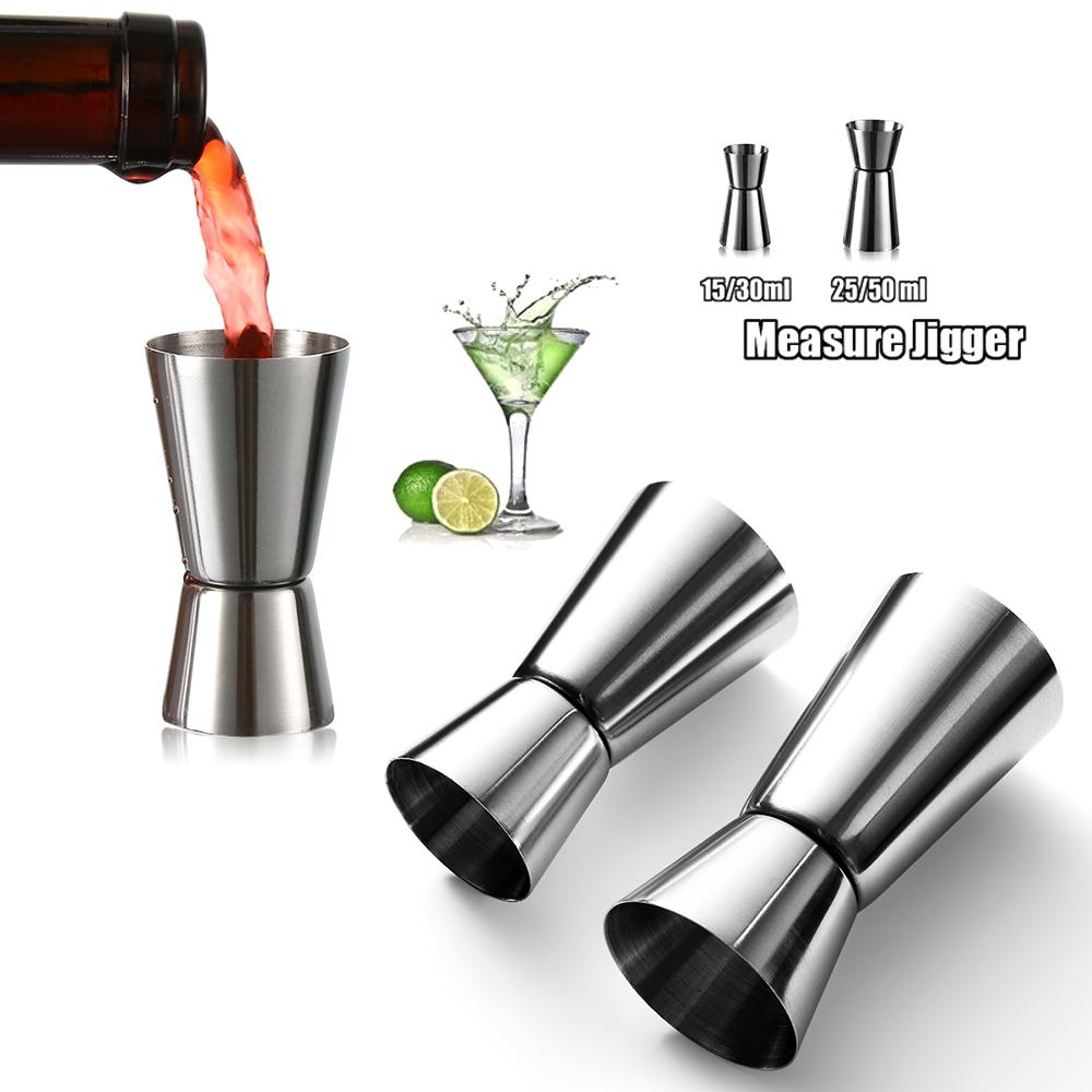 15/30ml or 25/50ml Cocktail Bar Jigger Design Japanese Stainless Steel Measuring Cup Jigger Double Spirit Bartender Kitchen Gadg