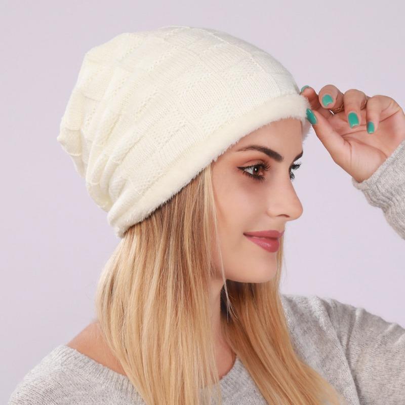 New Cool Winter Warm Thick Women's Hat Beanies Cap Lady Soft Comfortable Trendy Knitted Cap Hat For Women