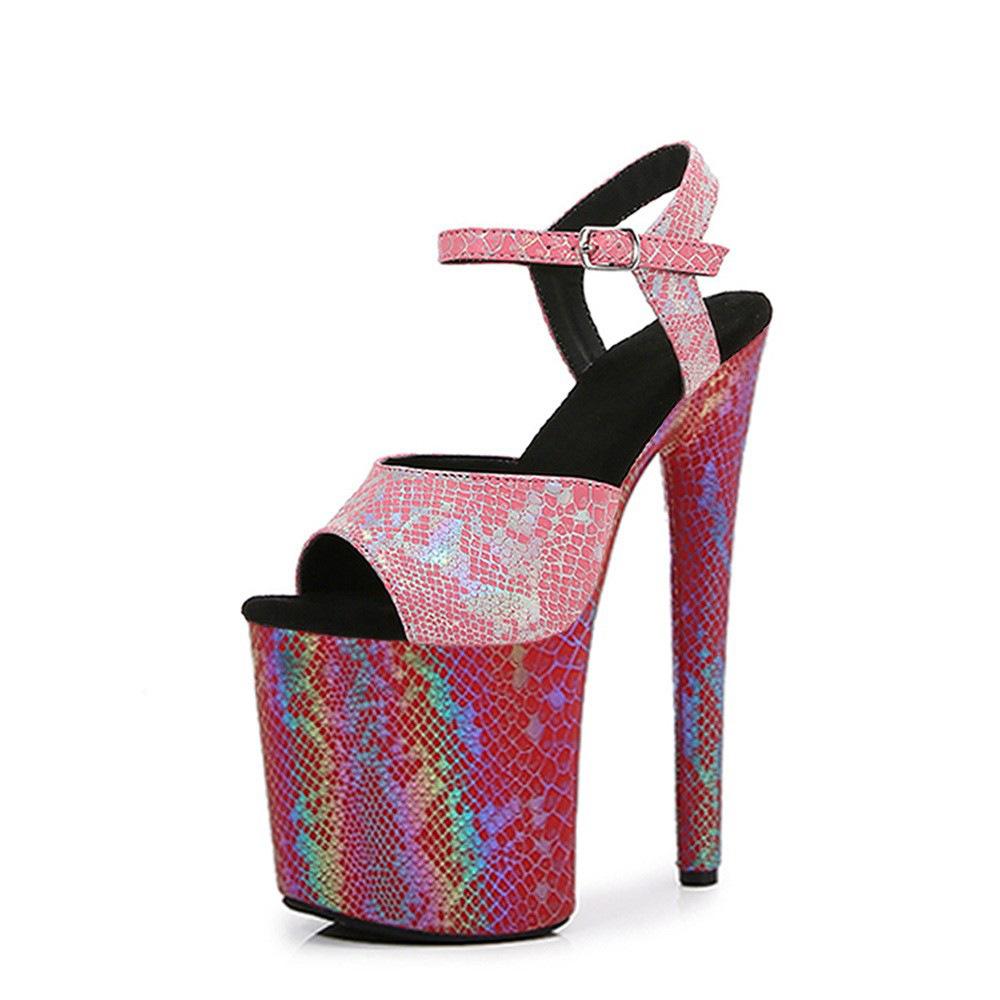 20Cm Symphony Snake Sandals Hate the sky high large size super high heel sexy shoes pink nightclub catwalk dancing shoes