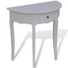 VidaXL Console Table with Drawer Semi-circular White